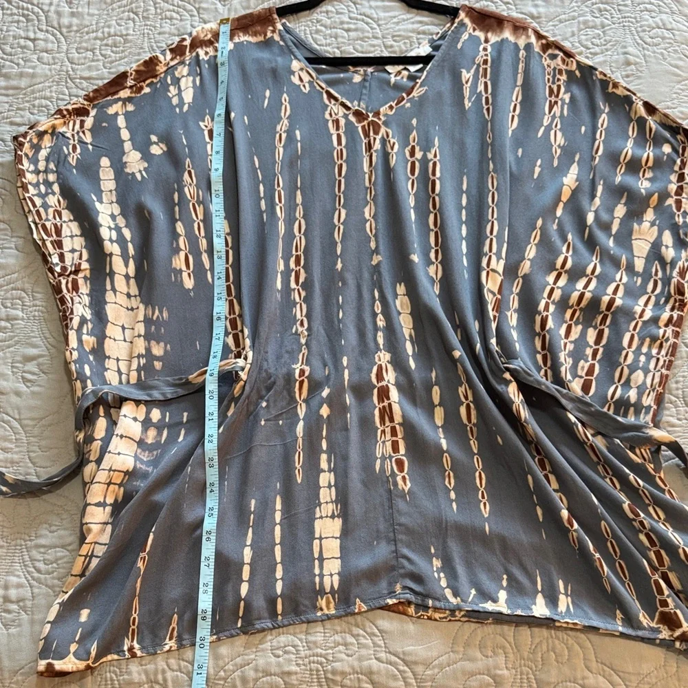 NWT J. Jill Pure Jill Tie Dye Belted Top Stone Multi size Large Tall - Picture 15 of 16